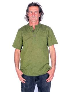 Camisa hippie lisa cuello mao,  para comprar al por mayor o detalle  en la categoría de Ropa Hippie Bohemia de Hombre, Artesanal | ZAS. [CMEV03]